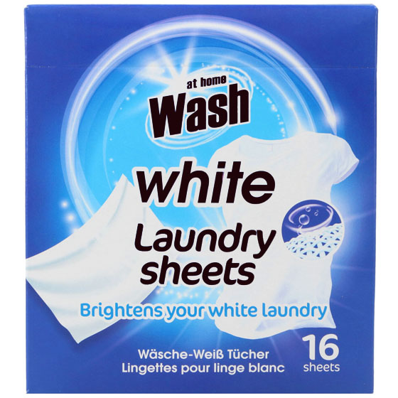 At Home Wash Laundry Sheets White 16pcs